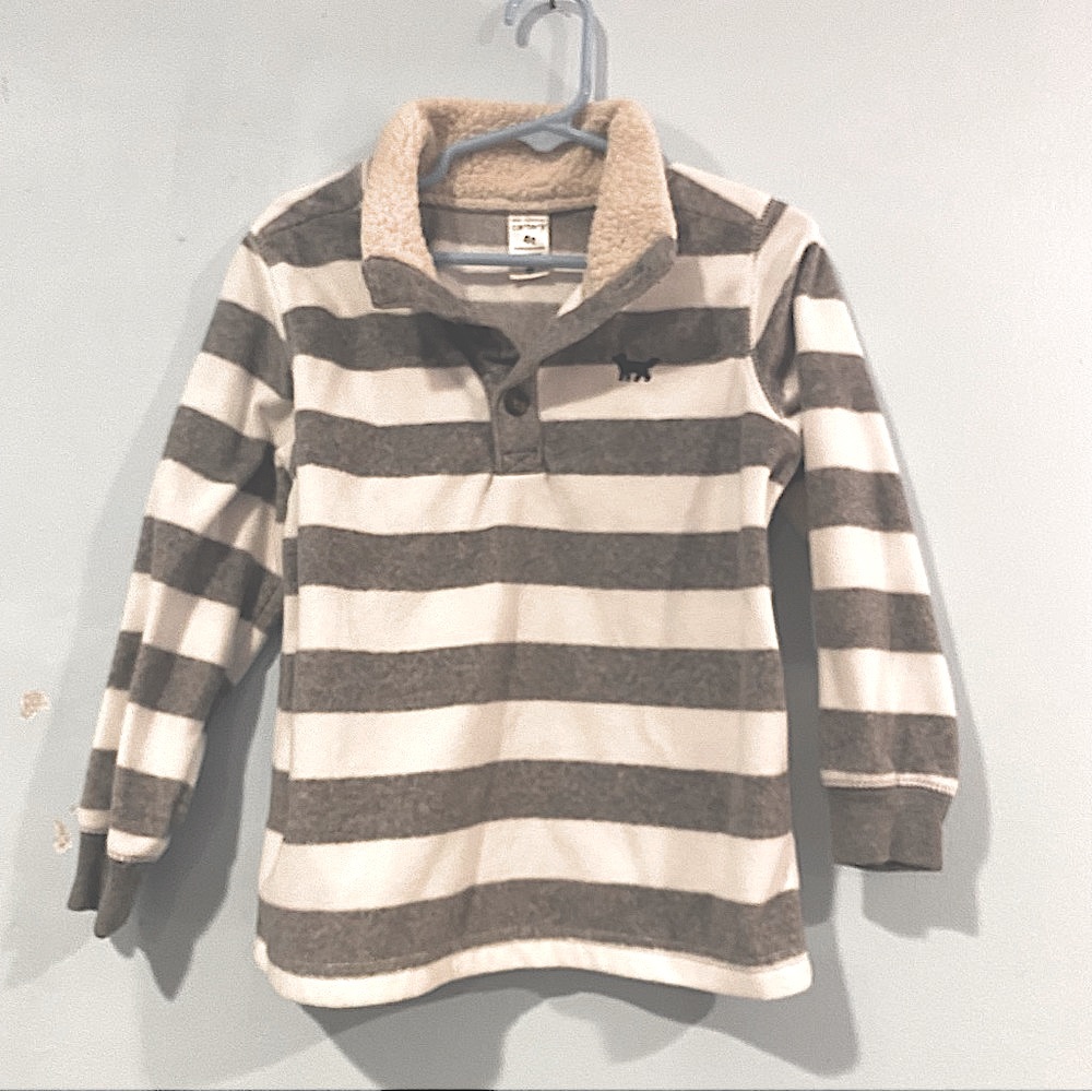 Boys 4T Carters rugby stripe fleece